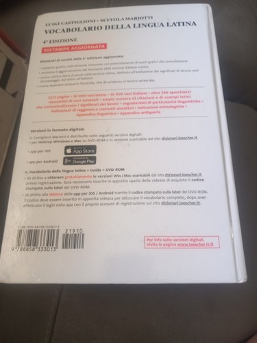 Vocabolario latino nuovo mai - latino,