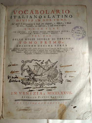 Vocabolario italiano latino - italiano, e